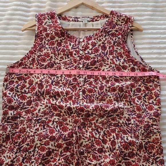 Lucky Brand, Floral Print With Drawstring Waist Dress, Size L, - Picture 9 of 11